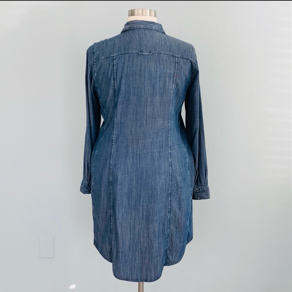 Eileen Fisher Chambray Tencel Shirt Dress - Picture 9 of 15